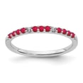 thumbnail image 1 of 14k White Gold Real Diamond and Ruby Band, 1 of 1