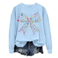 thumbnail image 2 of WEAIXIMIUNG Chandails en Molleton pour Femmes Fermeture Éclair Mode Décontractée Manches Longues Nœud Imprimé Col Rond Pull Chandail en Molleton, 2 of 3