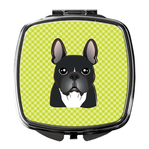 Checkerboard Lime Green French Bulldog Compact Mirror BB1289SCM