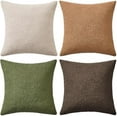 thumbnail image 7 of Pack of 4 Decorative Textured Boucle Throw Pillow Covers 18x18 Inch Green Brown Accent Solid Pillow Cases Soft Couch Cushion Covers Modern Farmhouse Boho Chair Sofa Bed Livingroom Home Decor, 7 of 7