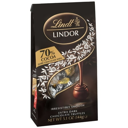 Lindt Lindor 70% Dark Chocolate Truffles Bag 70% Cocoa 5.1oz