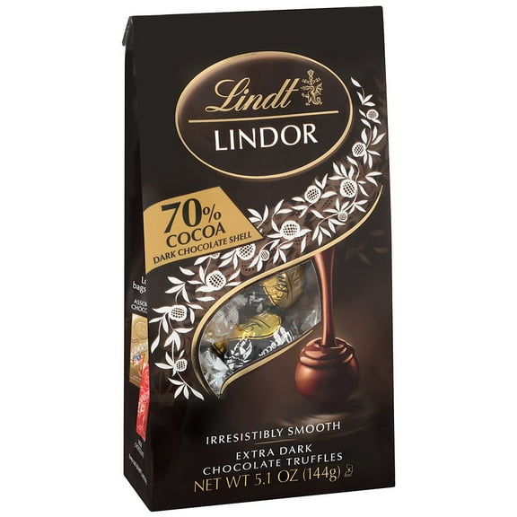 Lindt Lindor 70% Dark Chocolate Truffles Bag 70% Cocoa 5.1oz