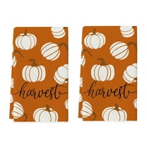 Fall Kitchen Towels 16x24 inch, Orange Buffalo Plaid Decorative Dish Towels,Autumn Checked Thanksgiving Harvest Decor Hand Towels Dishcloth for Home Kitchen Dining