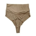 thumbnail image 5 of BLTIBY High Waist Triangle Thongs for Women Tummy Control Solid Color Mesh Body Shaping Briefs Comfortable Fashion Panties Khaki XL, 5 of 5