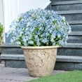 thumbnail image 3 of 8 Bundles Artificial Daffodils Flowers for Outdoor Spring Summer Decoration UV Resistant Faux Flowers No Fade Fake Plastic Plants Outside Garden Porch Window Box Decorating (Blue), 3 of 7