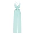 thumbnail image 4 of Fengqque Jumpers for Women with Clearance Overalls Casual Jumpsuits Plus Size Summer Cold Shoulder Jumpsuit Solid Suspender Jumpsuits Wide Leg Pant, 4 of 7