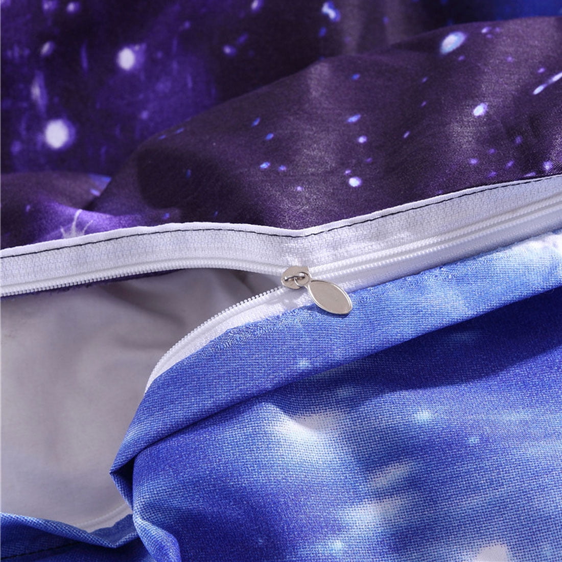 2 Piece 3D Galaxy Duvet Cover Bedding Set with Pillowcase Dark Purple Twin