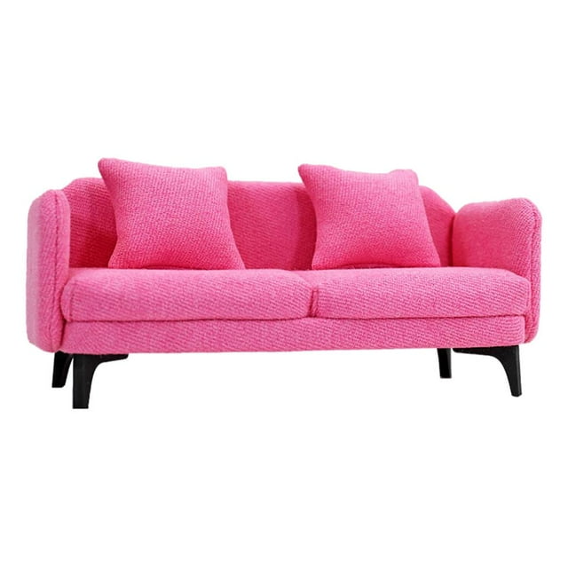 Canapé Double 1:12 Miniature Mini Meubles Décoration Accs Rose Rouge