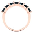 thumbnail image 5 of 2.03 ct Brilliant Princess Cut Natural London Blue Topaz 18K Rose Gold Eternity Band SZ 4.75, 5 of 6