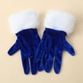 thumbnail image 4 of GPOECD Elegant Christmas Eve Party Gloves Short Gold Velvet White Formal Performance Attire Accessory Blue,One Size, 4 of 4