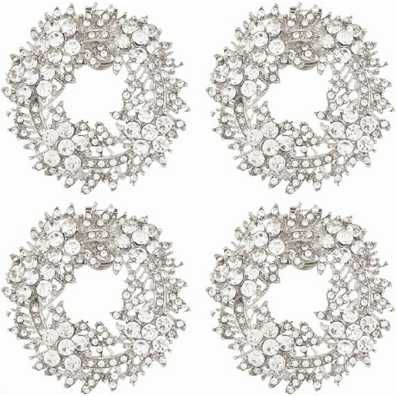 2 Pairs Flower Rhinestone Shoe Clips Round Shoe Buckle Shoe Charms Detachable Shoe Charms Fahsion Shoes Decoration for DIY Making