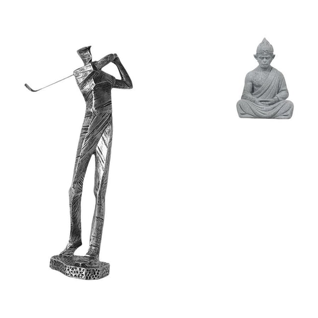 Figura de golfista,Estatua de golfista de resina,figura de golfista,decoración del hogar,Estatua de mono,Estatua de Buda Mono para Interiores y Exteriores Budista,Figuras en miniatura