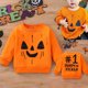 thumbnail image 1 of Sudadera con cuello redondo y manga larga con estampado de Halloween para bebés, niñas y niños pequeños de Herrnalise, con reverso redondeado, 1 of 1