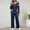 Navy, variant on Letdown Women's 2 Piece Lounge Sets Crewneck Long Sleeve Pullover Sweatsuit Wide Leg Tracksuit Workout Outfits Fashion Wear (Black,L)