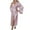 Pink, variant on Womens Robe Long Sleeve Silk Bathrobe Full Length Sleepwear Soft Lightweight Sexy Pajamas Bridesmaid Wedding Party