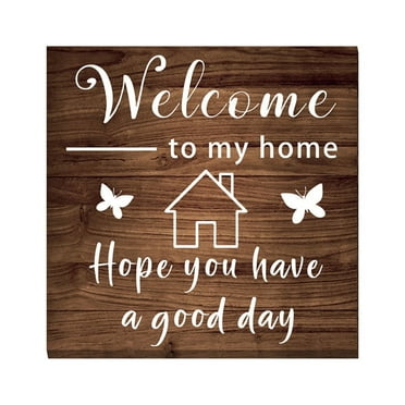 Anuirheih Welcome To My Home To Put Up Wall Stickers for Living Room Showcase Windows Background Decorations and Wall Decorations(Brown, 7.87x7.87inch)