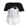 thumbnail image 1 of Tee-shirt de Maternité Allaitement Hauts d'Allaitement Rayé Manches Courtes, 1 of 5