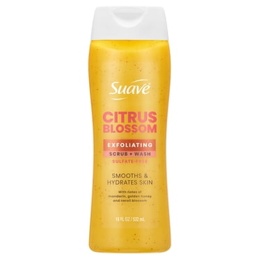 Suave Citrus Blossom Exfoliating Body Wash & Scrub With Glycerin & Vitamin E, 18 FL OZ