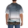 thumbnail image 5 of Balery 3d Lighthouse in the Surf Men's Casual Button Down Shirt Short Sleeve Textured Summer Cuban Beach Shirts-XX-Large, 5 of 7