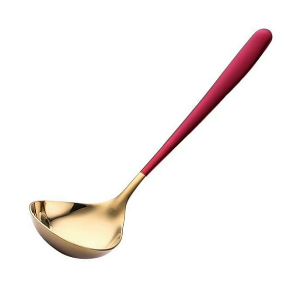 Grandest Birch Soup Spoon Ergonomic Design Comfortable Grip Stainless Steel BPA Free Deep Head Stirring Ladle Kitchen Supplies Ant
