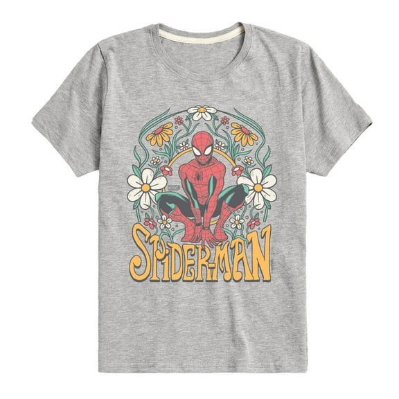 Marvel Spider-Man - Florals - Toddler And Youth Short Sleeve Graphic T-Shirt