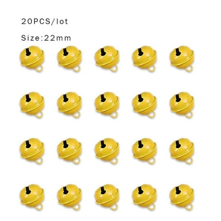 

Yannee 20 Pcs Beautiful Iron Loose metal Beads Jingle Bells Christmas Pendants Yellow