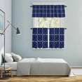 thumbnail image 5 of Navy Blue Boho Kitchen Curtains Sets for Windows 24 Inch Length, Farmhouse Abstract Floral Aesthetic Rod Pocket Window Treatments Tier Curtains and Valances Set for Bedroom/Bathroom, 5 of 8