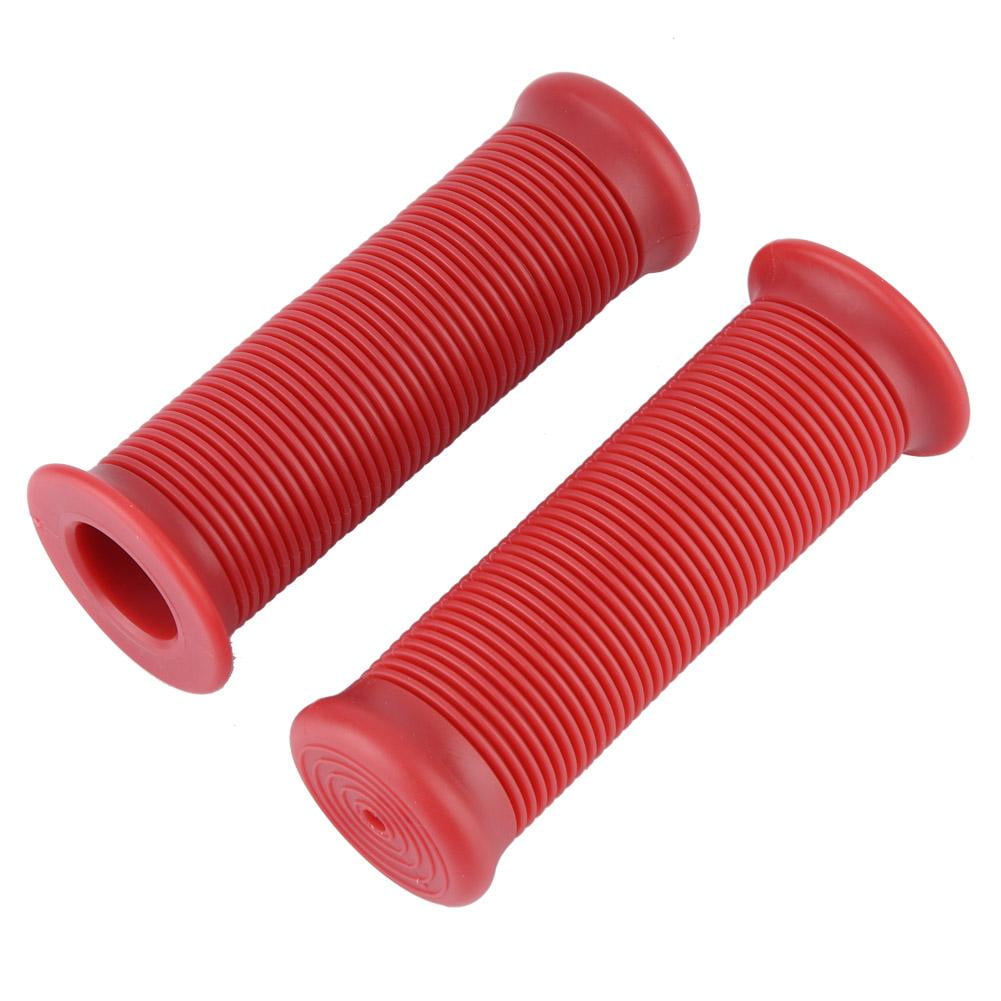Heitune Pair Of 1inch 25mm Universal Motorcycle Vintage TPU Handle Handlebar Grip Red