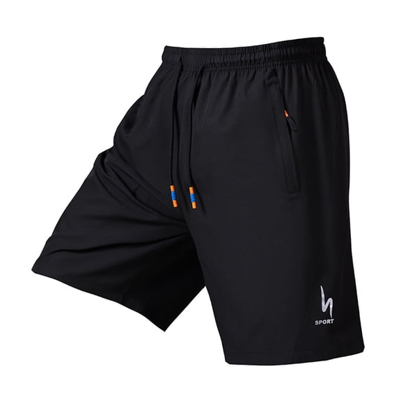 DPTALR Men's Running Lightweight Athletic Shorts with Zipper Pockets,Black,Big Men's,Tall Men's L,Young Men's Short