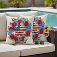 thumbnail image 5 of God Bless America Pillow Covers 2 Pack Independence Day Retro Five-Pointed Star U. S. Flag Pillowcase Waterproof Outdoor Throw Pillow Cover for Patio Garden Square Cushion 26”x26”, 5 of 9