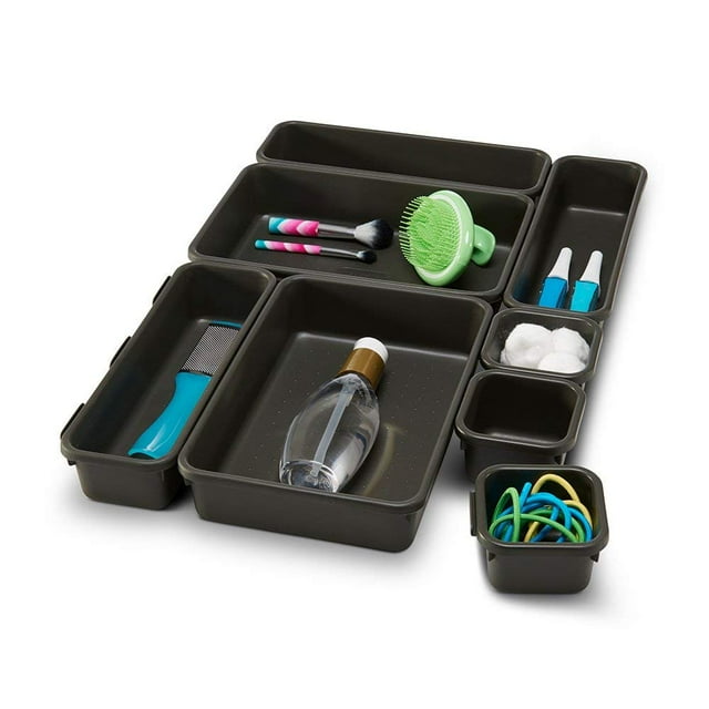 OnDisplay Système d'Organisation de Tiroir Emboîtable 8 Pcs - Noir