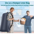 thumbnail image 3 of Bolsa de lavandería resistente, paquete de 2 bolsas de nailon XL con correas, organizador grande lavable para ropa sucia con cierre de cordón, bolsa de lavado de viaje para cesta o cesta de lavandería, 3 of 5