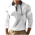 thumbnail image 2 of Fznquz Big and Tall Golf Polos for Men Cotton Gray Collared Long Sleeve Polos Casual Regular Fit Pullover Graphic Men Fashion, 2 of 3