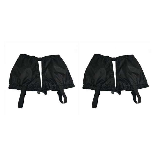 Eigraketly Paquete de 2 mallas impermeables para la nieve para caminar al aire libre, de tela Oxford, polainas de invierno, transpirables, para Negro 2Conjunto