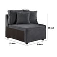 thumbnail image 5 of Benjara 29 Inch Modular Chair, Pocket Coil, 2 Pillows, Dark Charcoal Gray, 5 of 6