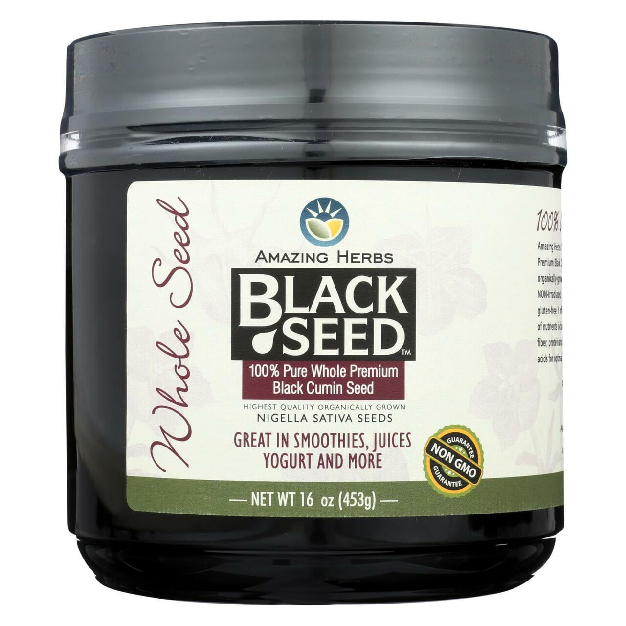 Amazing Herbs - Black Seed 100% Pure Whole Premium Black Cumin Seed - 16 oz.