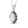 thumbnail image 3 of JewelersClub Silver Necklaces for Women –Silver Necklace for Women .925 Sterling Silver – Aquamarine Necklace Centerpiece, Black Diamond Accents – Hypoallergenic Pendant, 3 of 4