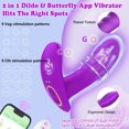 thumbnail image 2 of 1pc App Remote Control Wearable Panty Vibrator, 2 In 1 Dildo & Vibrating Panties Dual Sex Stimulator For G Spot Clit, Invisible Butterfly Panty Vibrator, Adult Sex Toys For Women Couples Pleasure, 2 of 5