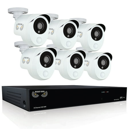 Night Owl's 8 Channel Smart Detection Security System with 6 x 1080p Wired Infrared Cameras and 1 TB Pre-Installed Hard (Best Way To Install Security Cameras)