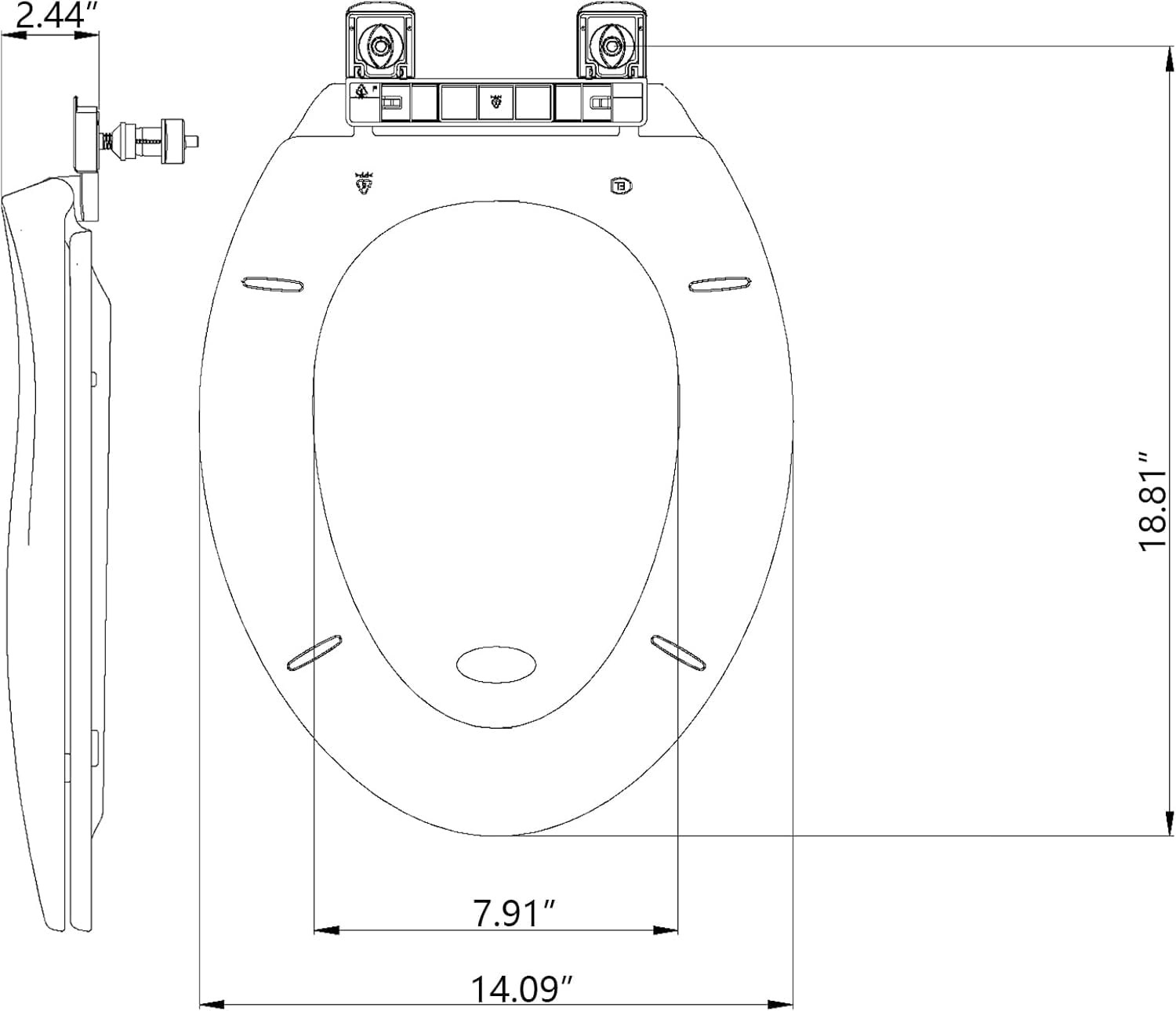 Hetoy 19-Inch Round Toilet Seat, Slow-Close Toilet Seat, Easy to Clean and Stain Resistant, Plastic Toilet Seat with Lid, Quick-Release Hinges and Quick-Connect Hardware, Almond Color