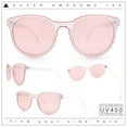 thumbnail image 4 of SA106 Womens Ruffled Edge Horn Rim Hipster Fashion Sunglasses Frost Pink - Pink, 4 of 9