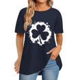 thumbnail image 2 of Pxiakgy Vente Chaude! T-Shirt Trèfle de la Saint-Patrick pour Femmes Chanceux Irlandais Manches Courtes T-Shirt Graphique Trèfle Mode Décontractée Col Rond Manches Courtes Imprimé Noir G, 2 of 6
