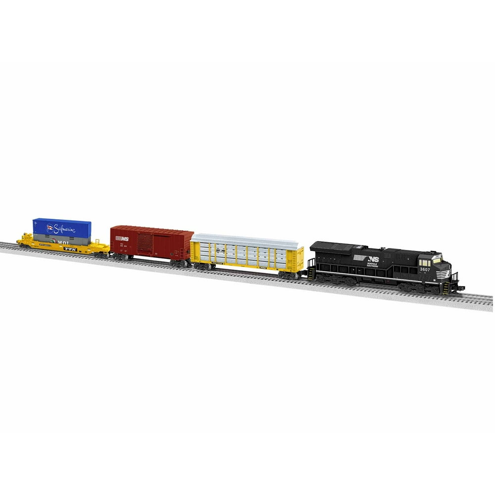 Lionel O Gauge Norfolk Southern Modern Freight Tier 4 Electric Model Train Set with Remote and
