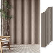 Easy4Home 6Pcs Wood Soundproof Wall Panels 94" x 7.9" Wood Slat Acoustic Panels,Walnut