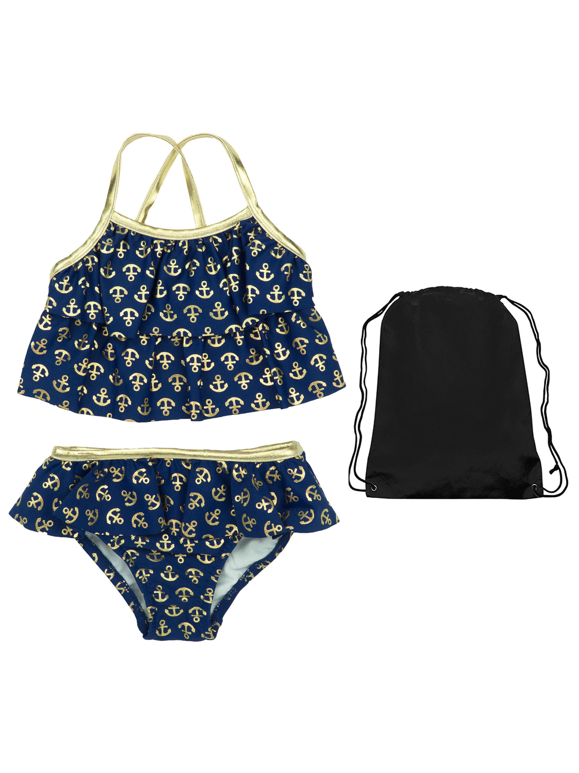 KIKO & MAX Girls Baby Ruffle Top Two Piece Bikini Swimsuit Bathing Suit