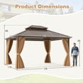 thumbnail image 3 of Costway Pavillon à Toit Rigide 14 x 12 Pi, Cadre en Aluminium, Pavillon Permanent avec Rideaux et Moustiquaire, 3 of 10