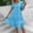 A0810-Light Blue, variant on QUINDOS Womens Dresses Casual Sleeveless Crew Neck Sundress Sun Dresses Summer Breathable Solid Color Hollow Out Mini Knee Length Womens Dresses