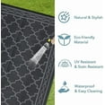 thumbnail image 5 of Outdoor Rug 10x14 Reversible Mats, Plastic Straw Rug, Large Floor Mat and Rug for Outdoors, Modern Area Rug, Patio, Backyard, Deck, Picnic, Beach, Trailer, Camping, Black/Grey(Geometric), 5 of 9