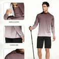 thumbnail image 5 of FAVIPT Men's Sun Protection Shirts with Mask Gradient Long Sleeve Hooded Shirts Lightweight Rash Guard Soft Shirts Outdoor Hiking UPF 50+ Outwear Brown,XXL, 5 of 7