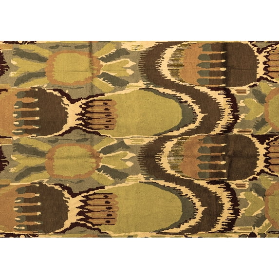 Ahgly Company Indoor Rectangle Abstract Brown Modern Area Rugs, 3' x 5'